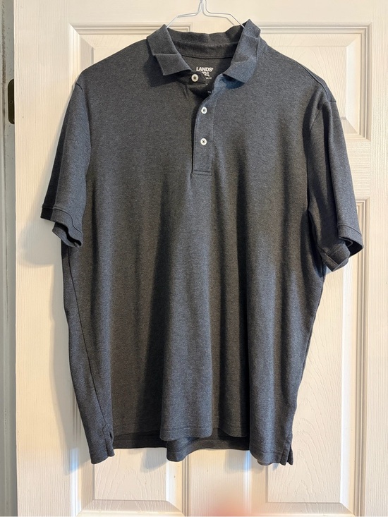 Lands' End Other - Lands’ End Men’s Polo Shirt Size Large Gray Short Sleeve Traditional Fit Cotton